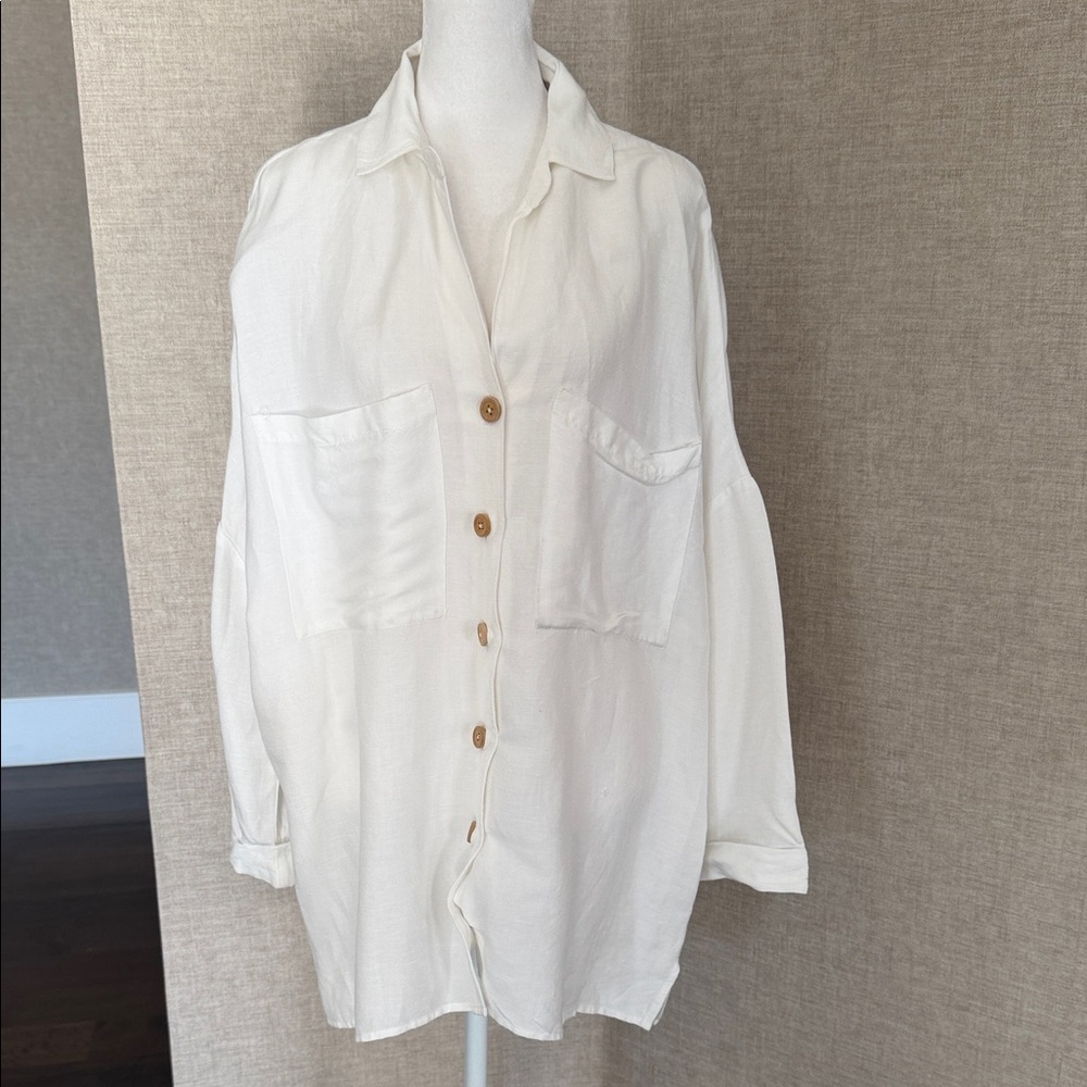 Show Me Your Mumu White Button-Up Shirt